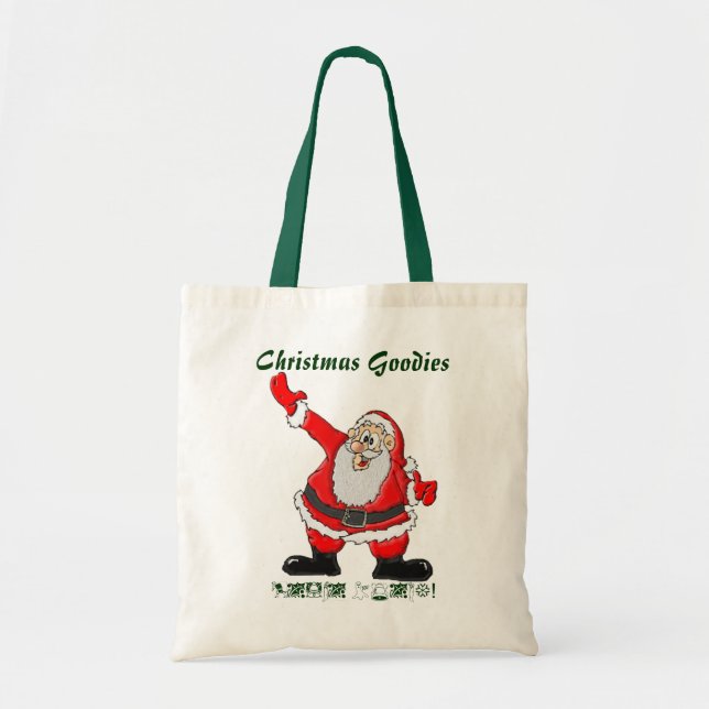 Bolsa Tote Pai Natal, presentes de Natal (Frente)