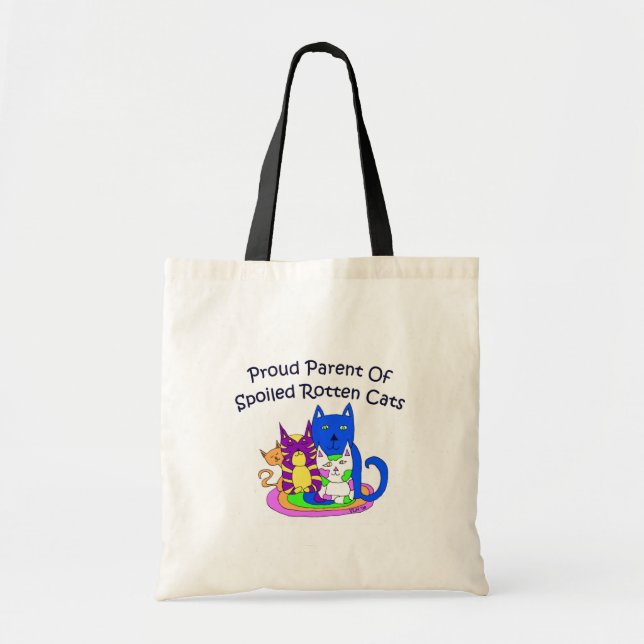 Bolsa Tote Pai orgulhoso de gatos podres estragados (Frente)