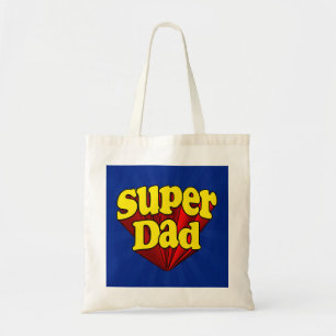Bolsa Tote Pai super, super-herói vermelho/amarelo/dia dos