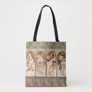 Bolsa Tote Painel Art Nouveau Quatro Estações de Alphonse Muc