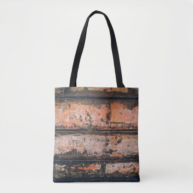 Bolsa Tote Painel castanho e laranja (Frente)