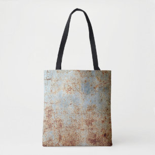 Bolsa Tote Painel de metal enferrujado, fundo textual