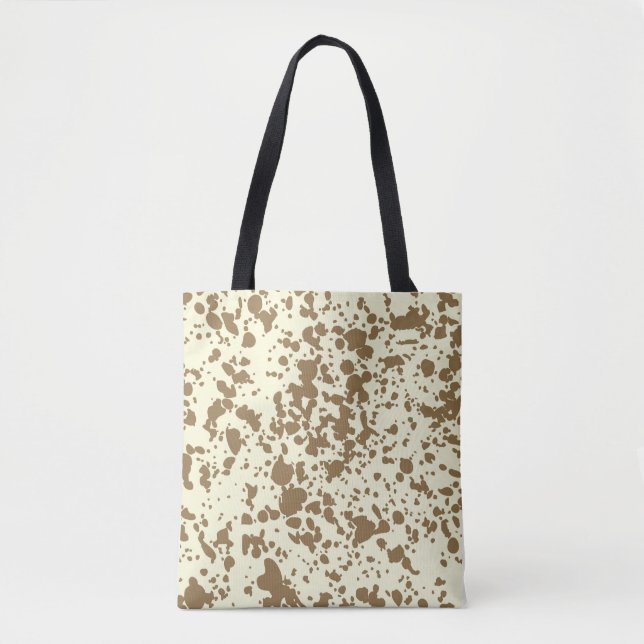 Bolsa Tote Paint Splatters Light Yellow & Khaki Artística (Frente)