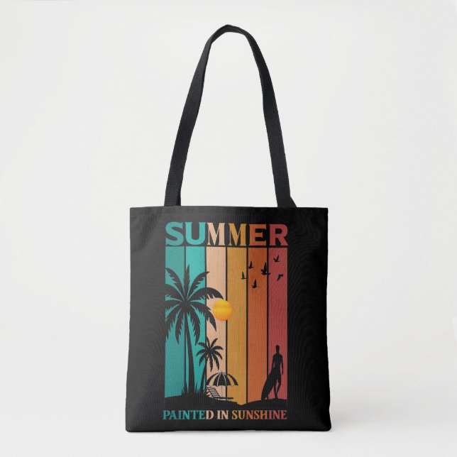 Bolsa Tote Painted in Sunshine Retro Summer Tee (Frente)