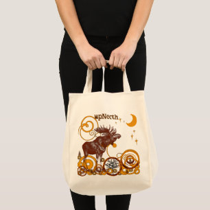 Bolsa Tote País dos Alces Rústico Vida Selvagem Reutilizável