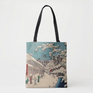 Bolsa Tote País japão da paisagem de inverno de Hiroshige