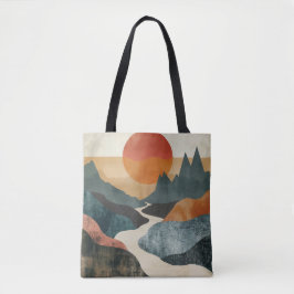 Bolsa Tote Paisagem Artística, Estética Minimalista, Natureza