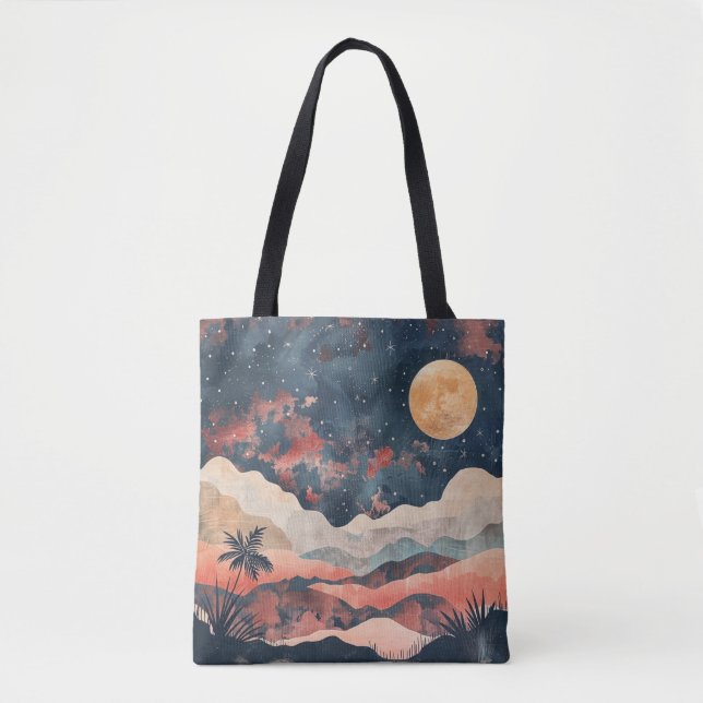 Bolsa Tote Paisagem Boho Abstrato (24) (Frente)
