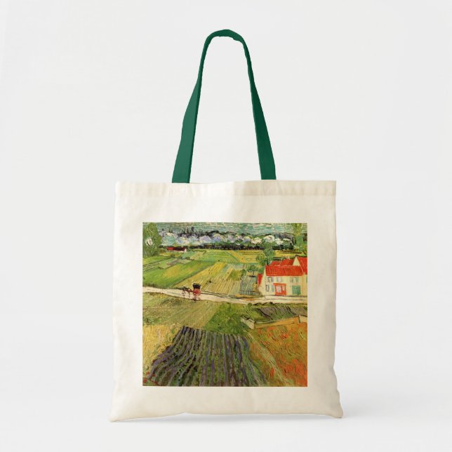 Bolsa Tote Paisagem, Carruagem e Comboio de Vincent van Gogh (Frente)