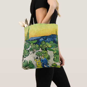 Bolsa Tote Paisagem com Casal Caminhando de Vincent van Gogh