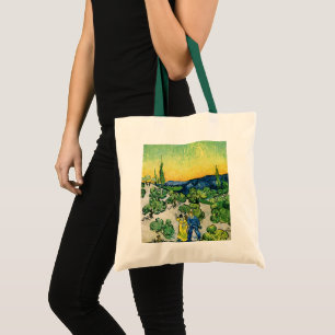 Bolsa Tote Paisagem com Casal Caminhando de Vincent van Gogh