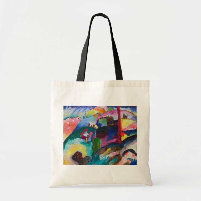 Bolsa Tote Paisagem com Chaminé de Fábrica, Wassily Kandinsky (Frente)