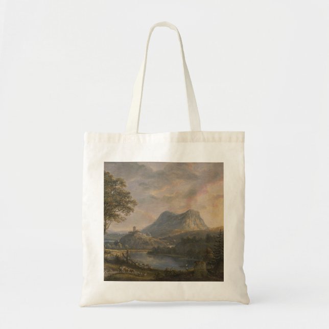 Bolsa Tote Paisagem com lago - Paul Sandby - c1808 (Frente)