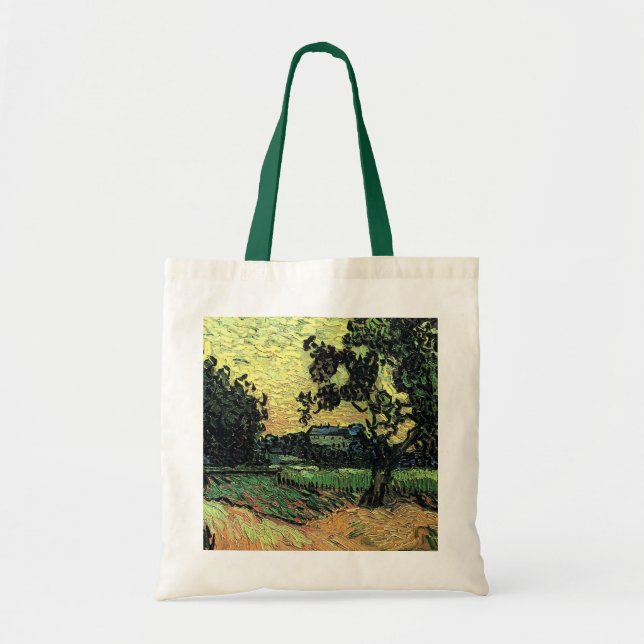Bolsa Tote Paisagem com o Castelo de Auvers de Vincent van Go (Frente)