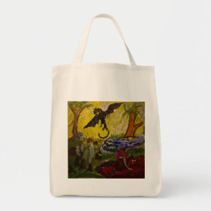 Bolsa Tote Paisagem com o dragão por Genevieve & por John