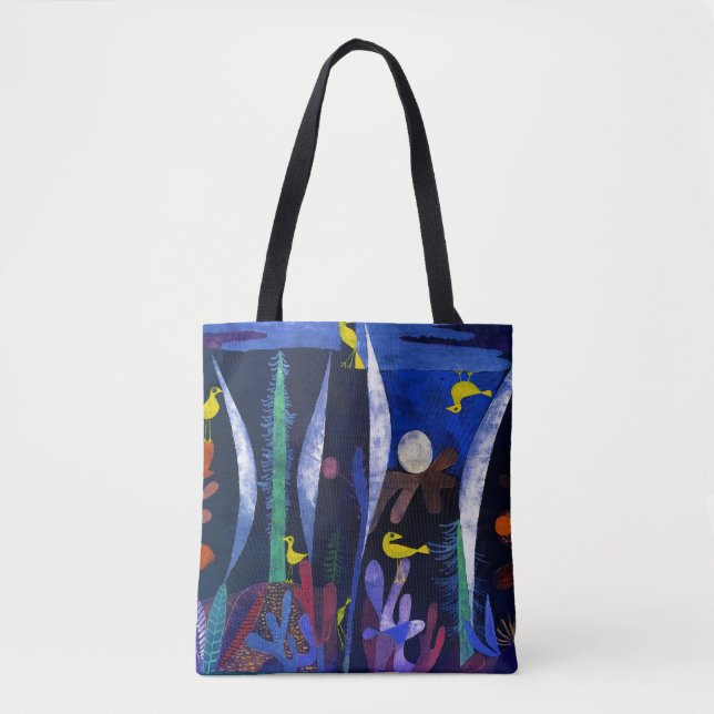 Bolsa Tote Paisagem com Pássaros Amarelos, Paul Klee (Frente)