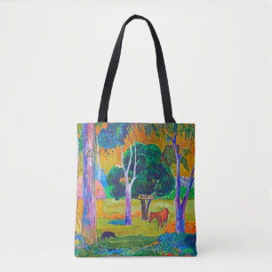 Bolsa Tote Paisagem com Suíno e Cavalo, Gauguin