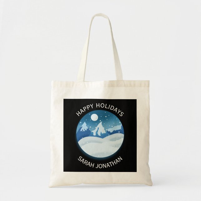 Bolsa Tote Paisagem Congelada Pacífica Personalizada (Frente)