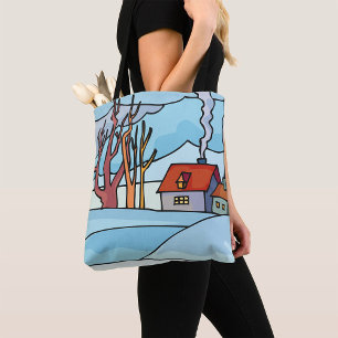 Bolsa Tote Paisagem da Casa de Inverno