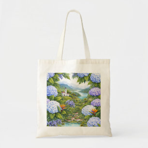 Bolsa Tote Paisagem da Ilha da Hortênsia das Açores
