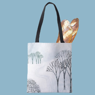 Bolsa Tote Paisagem da neve invernal