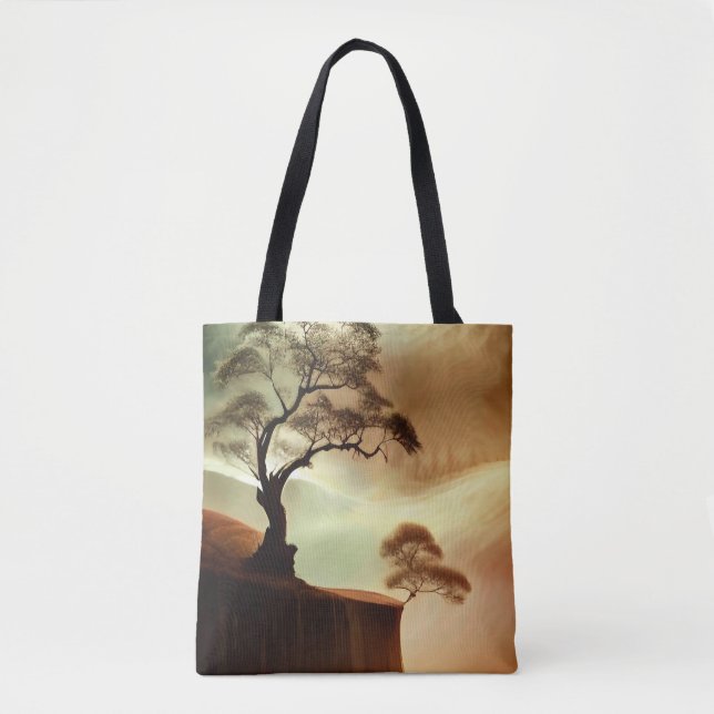 Bolsa Tote Paisagem das árvores do deserto (Frente)