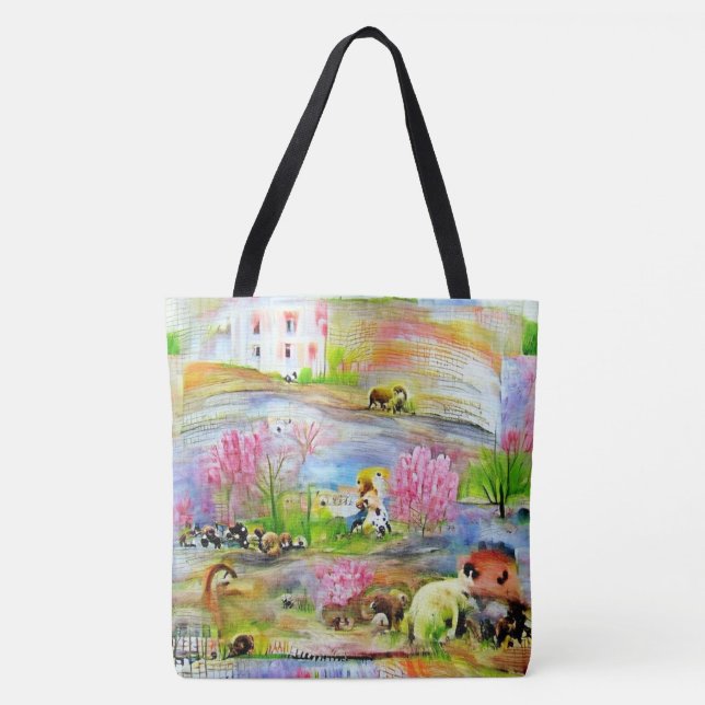 Bolsa Tote Paisagem de Aquarela (Frente)