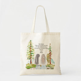 Bolsa Tote Paisagem de Aquarela com 2 Mensagem Personalizada 