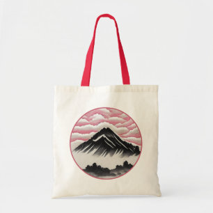 Bolsa Tote Paisagem de Arte Japonesa da Montanha Vintage