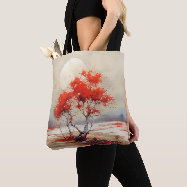 Bolsa Tote Paisagem de Árvore Vermelha (Close Up)