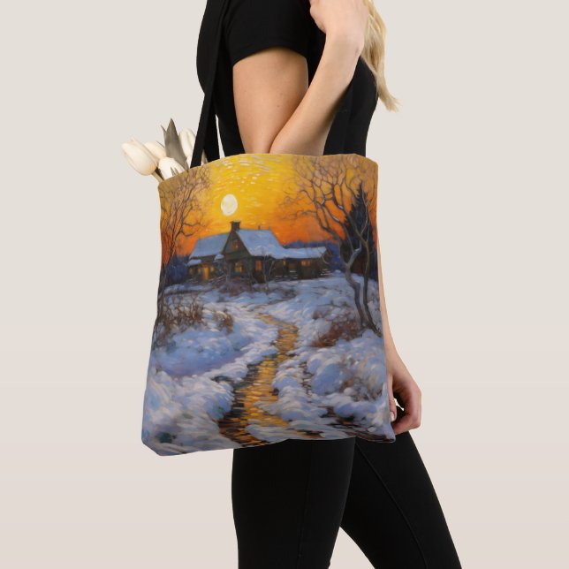 Bolsa Tote Paisagem de Inverno de House Sunset (Close Up)