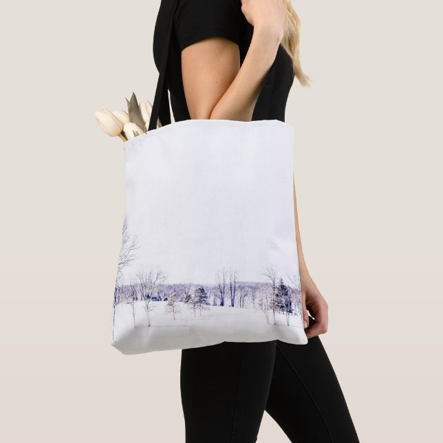 Bolsa Tote Paisagem de inverno de neve (Close Up)