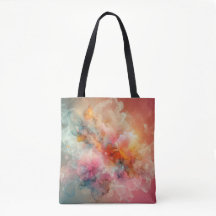 Paisagem de Nuvem Floral Abstrata Tinta