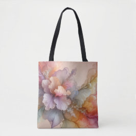 Bolsa Tote Paisagem de Nuvem Floral Lavanda Pastel Abstrata