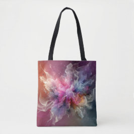 Bolsa Tote Paisagem de Nuvem Floral Rosa Antiga Abstrata