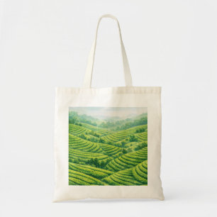 Bolsa Tote Paisagem de Plantação de Chá Verde