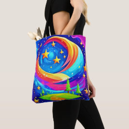 Bolsa Tote Paisagem de Sonhos Cósmicos: Uma Aventura Celestia