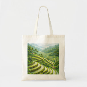 Bolsa Tote Paisagem de Terraço de Arroz Tropical