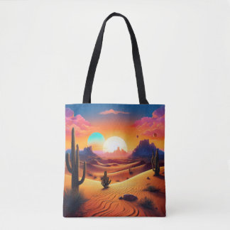 Bolsa Tote Paisagem do Deserto Twin Suns - Celestial Cactus H