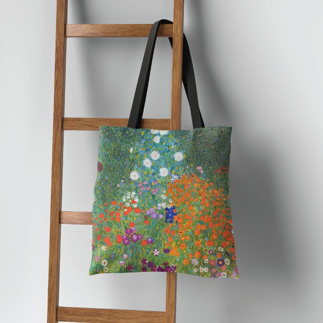 Bolsa Tote Paisagem do Jardim Flor Gustav Klimt (Criador carregado)