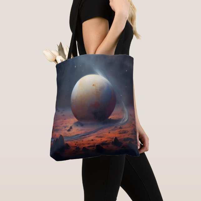 Bolsa Tote Paisagem do Planeta de Ficção Científica (Close Up)