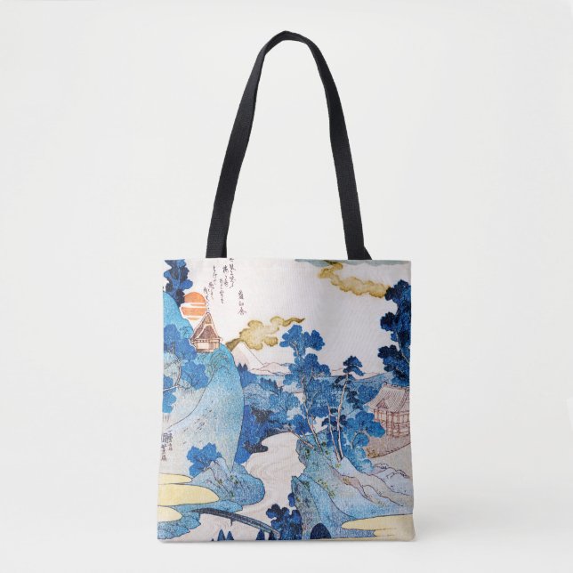 Bolsa Tote Paisagem do Sol Japonês, Kuniyoshi, Ukiyo-e (Frente)