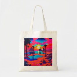 Bolsa Tote Paisagem Egípcia Poster de Psicodélica