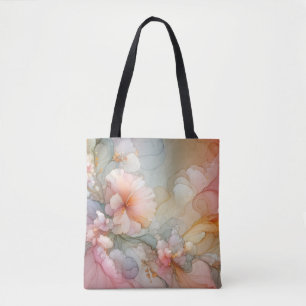 Bolsa Tote Paisagem Floral de Nuvem em Espuma do Mar Pastel A
