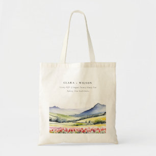Bolsa Tote Paisagem Floral Minimalista de Casamento Country S