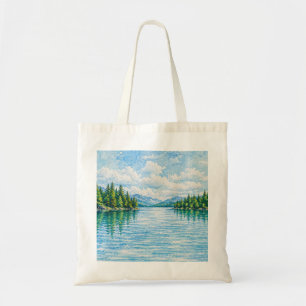 Bolsa Tote Paisagem Florestal do Lago da Montanha