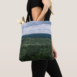 Bolsa Tote Paisagem Florestal Verde Nublada Foto Aérea