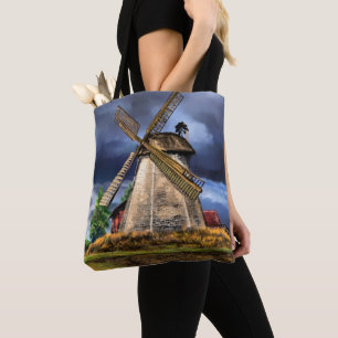 Bolsa Tote Paisagem Holandesa Pintura de Toalha para Esteira