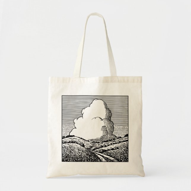 Bolsa Tote Paisagem imaginária com Nuvem (Frente)