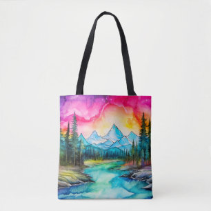 Bolsa Tote Paisagem Majestosa Colorida Ao Sol